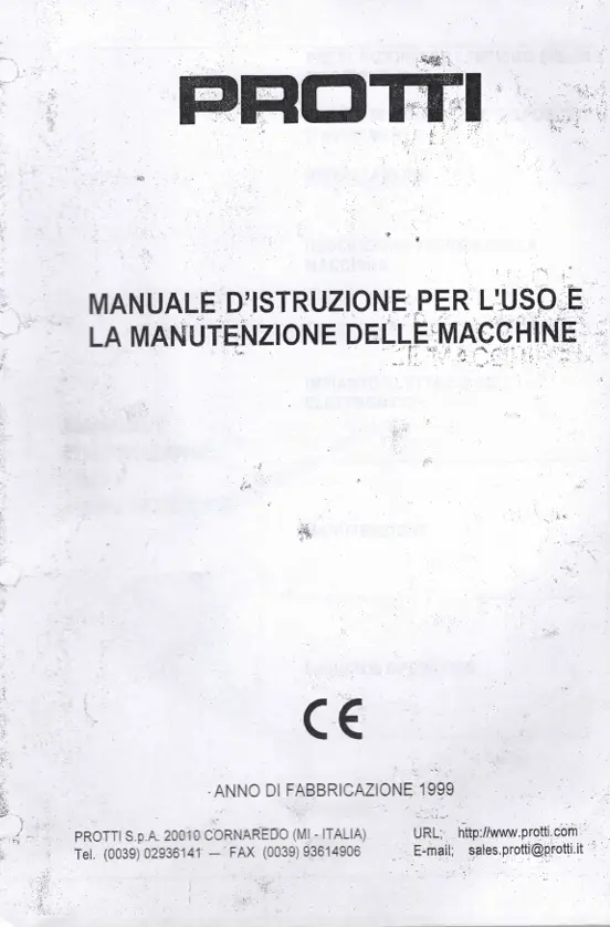 PROTTI MANUAL PV92SX-PV94SX-PV93SX-PV93FX series 1 pdf 